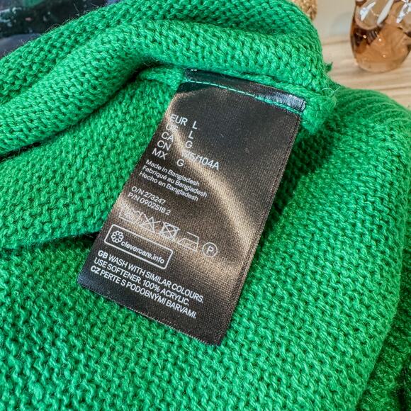 Divided by H&M, Emerald Green Crewneck Long Sleeve Sweater Top, Women's Large - Picture 6 of 9